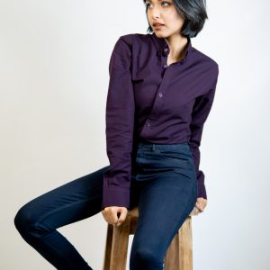 Women’s Long Sleeve Button-Down Shirt in Violet