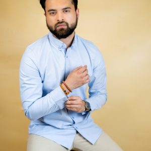 Men’s Long Sleeve Button-Down Shirt in Sky Blue