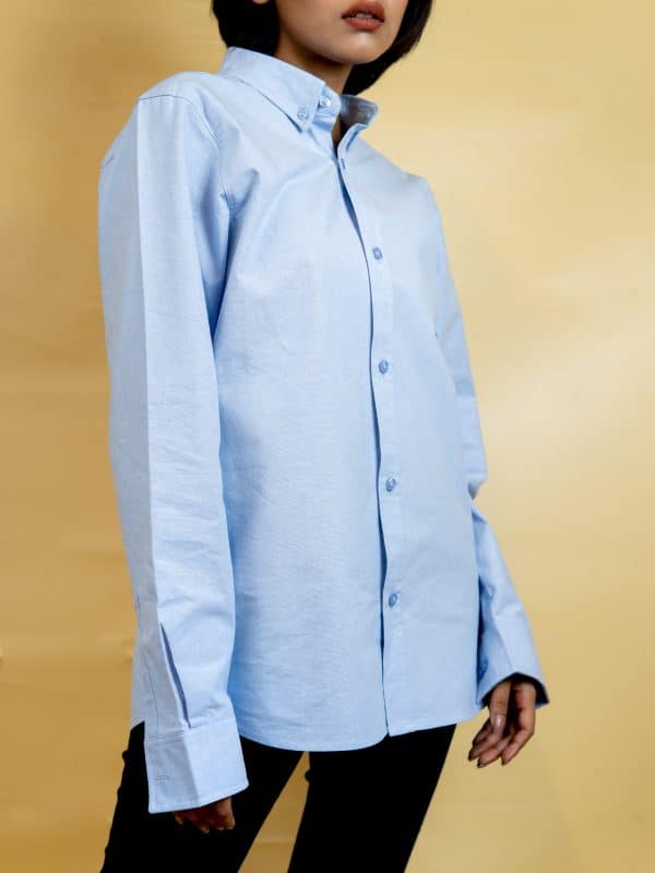 Women’s Long Sleeve Button-Down Shirt in Sky Blue - Image 2