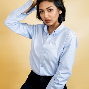 Women’s Long Sleeve Button-Down Shirt in Sky Blue