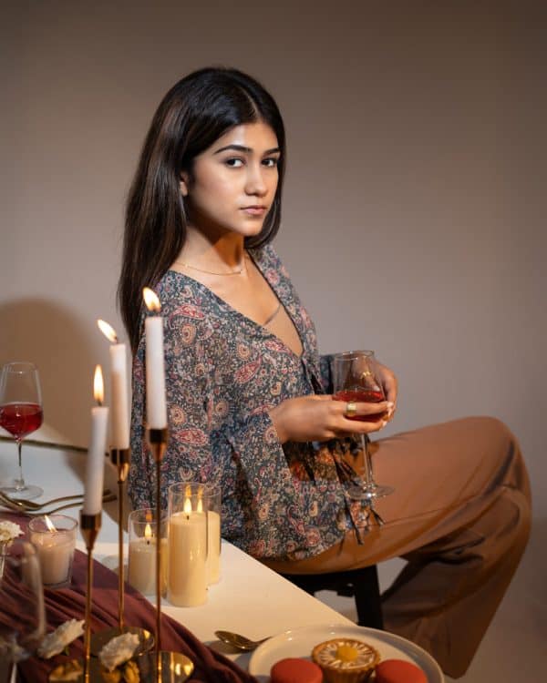 Women’s Paisley Printed String Tie Top in Green - Image 8