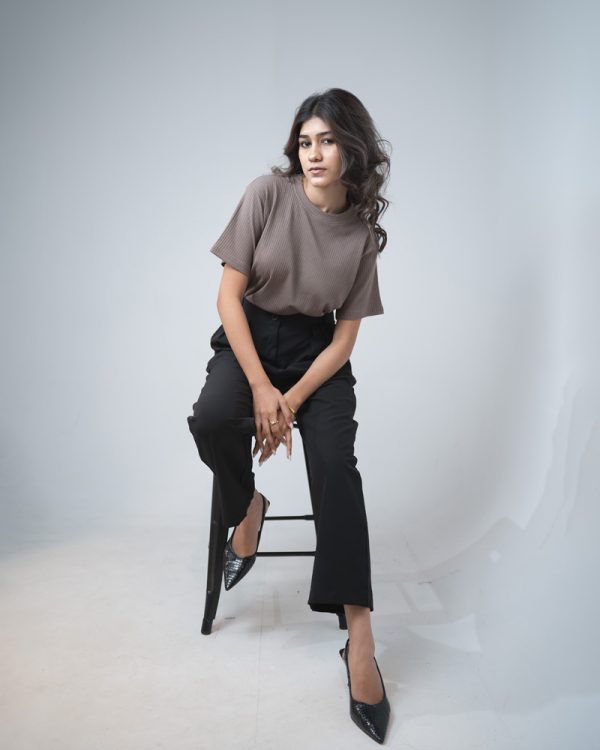 Women's Straight Fit Pleated Formal Pants in Deep Black - Image 7