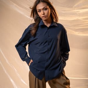 Women’s Oversized Flow Shirt in Navy Blue