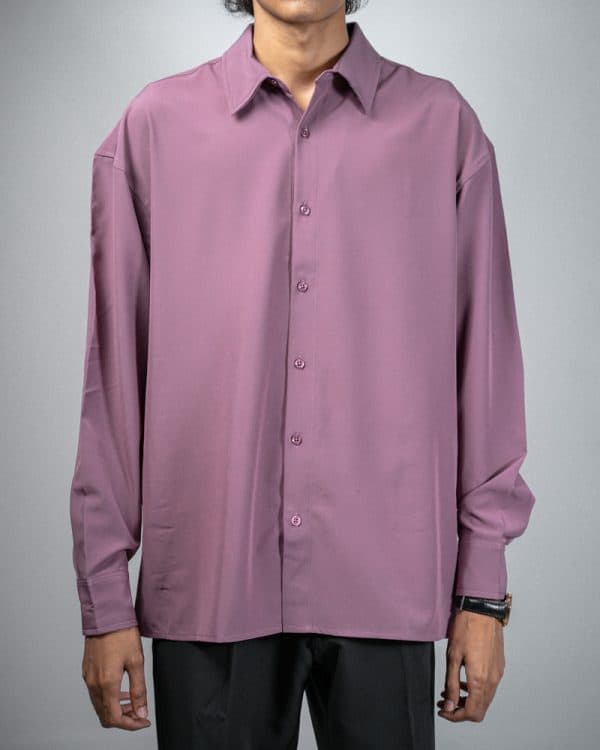 Men’s Oversized Flow Shirt in Mauve - Image 3