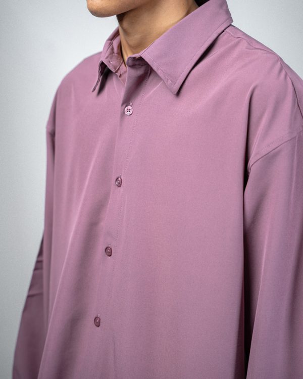 Men’s Oversized Flow Shirt in Mauve - Image 4
