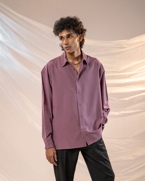 Men’s Oversized Flow Shirt in Mauve - Image 5