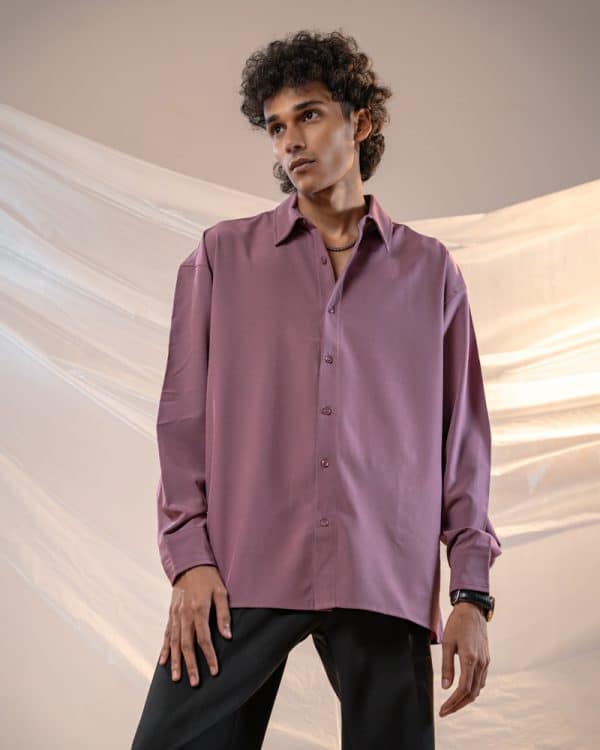 Men’s Oversized Flow Shirt in Mauve