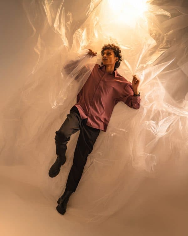 Men’s Oversized Flow Shirt in Mauve - Image 9