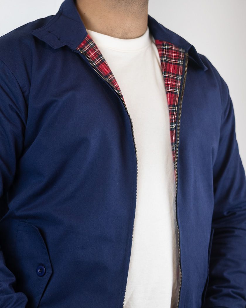 Men's Harrington Jacket in Navy Blue - Image 3
