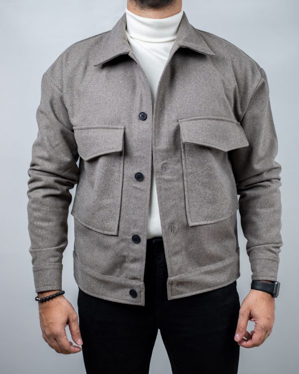 Men's Thick Boxy Jacket in Brown Ash - Image 2