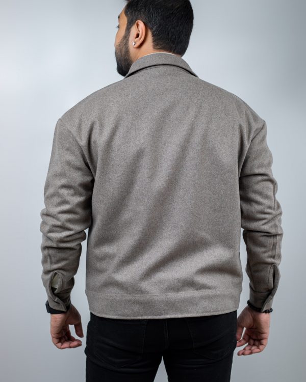 Men's Thick Boxy Jacket in Brown Ash - Image 4