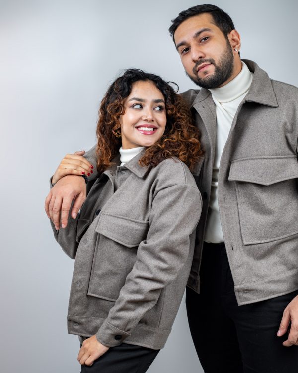 Men's Thick Boxy Jacket in Brown Ash - Image 8