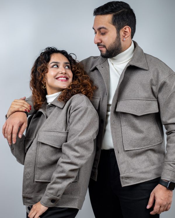 Men's Thick Boxy Jacket in Brown Ash - Image 7