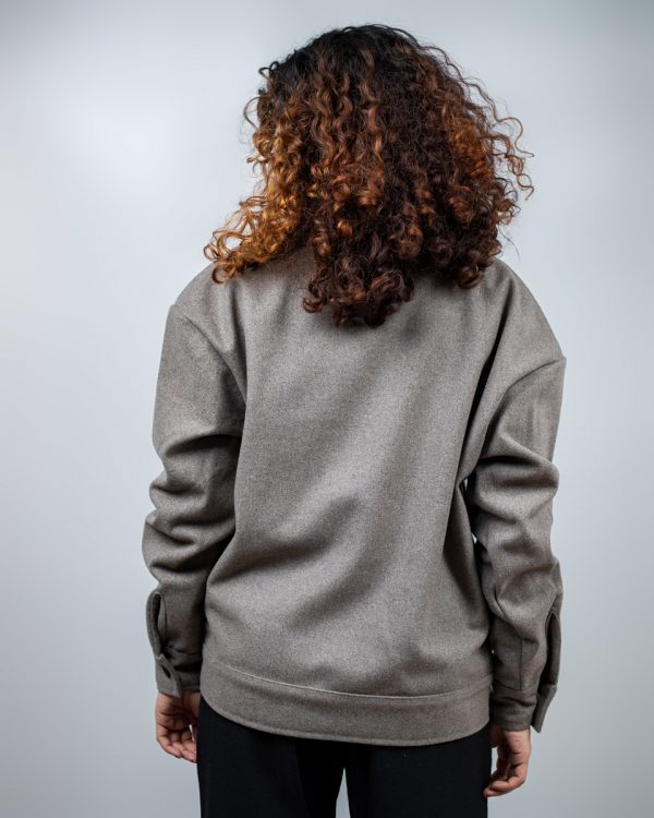 Women's Thick Boxy Jacket in Brown Ash - Image 4