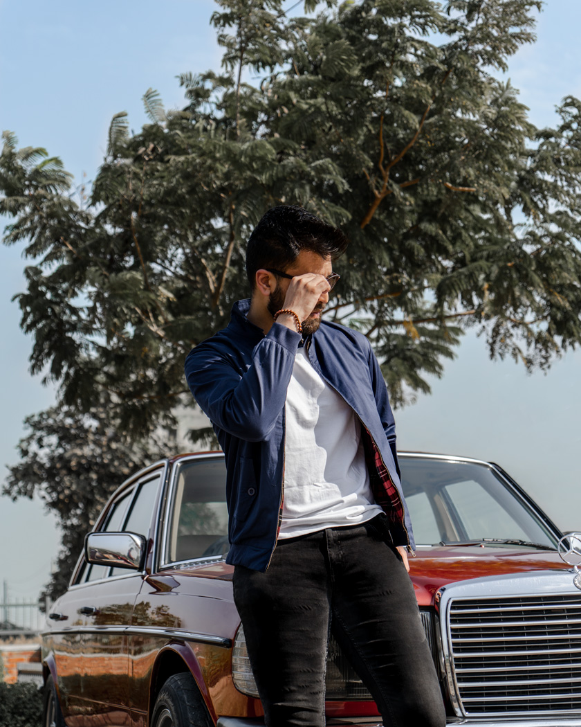 Men's Harrington Jacket in Navy Blue - Image 11