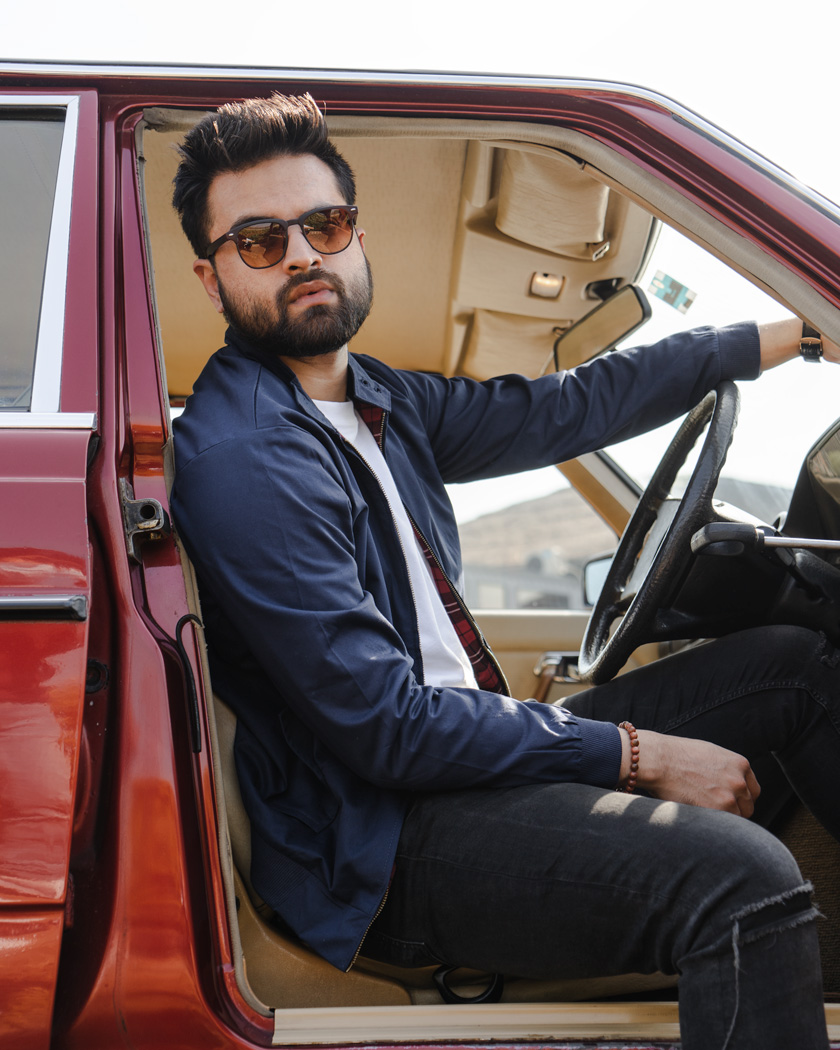 Men's Harrington Jacket in Navy Blue - Image 9