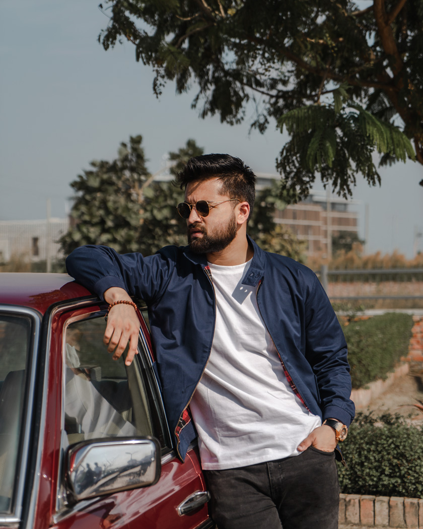 Men's Harrington Jacket in Navy Blue - Image 7