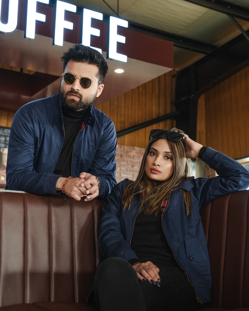 Men's Harrington Jacket in Navy Blue - Image 10