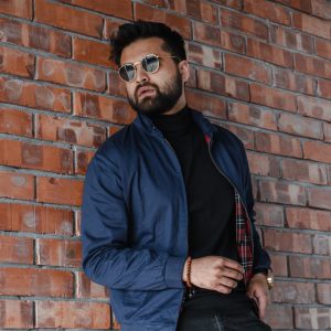 Men's Harrington Jacket in Navy Blue