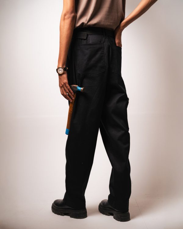 Men’s Straight Fit Carpenter Pants in Black - Image 5