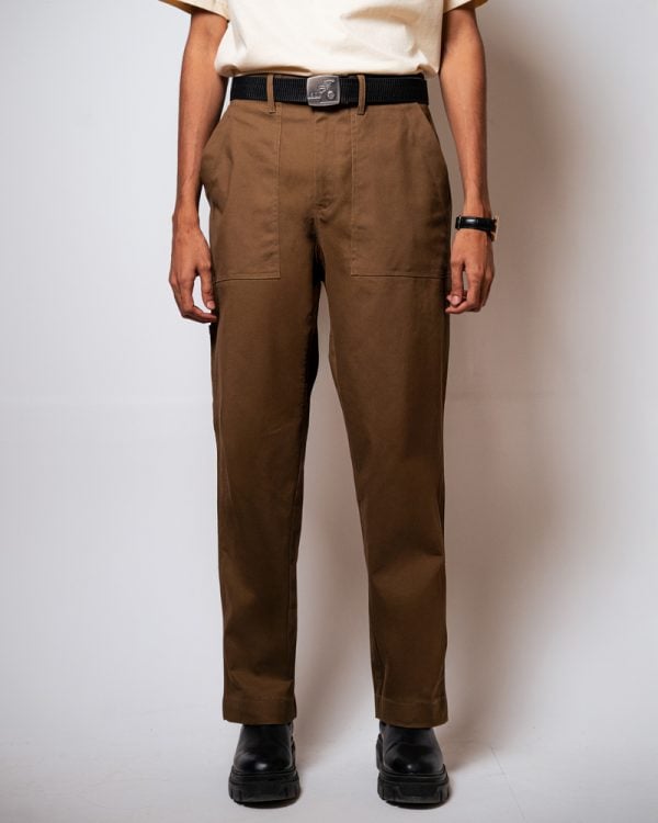 Men’s Straight Fit Carpenter Pants in Brown - Image 3