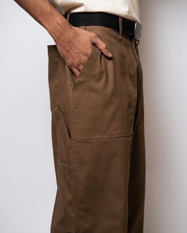 Men’s Straight Fit Carpenter Pants in Brown - Image 8