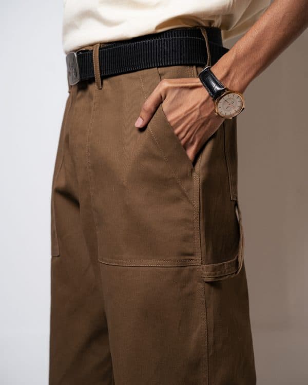 Men’s Straight Fit Carpenter Pants in Brown - Image 7