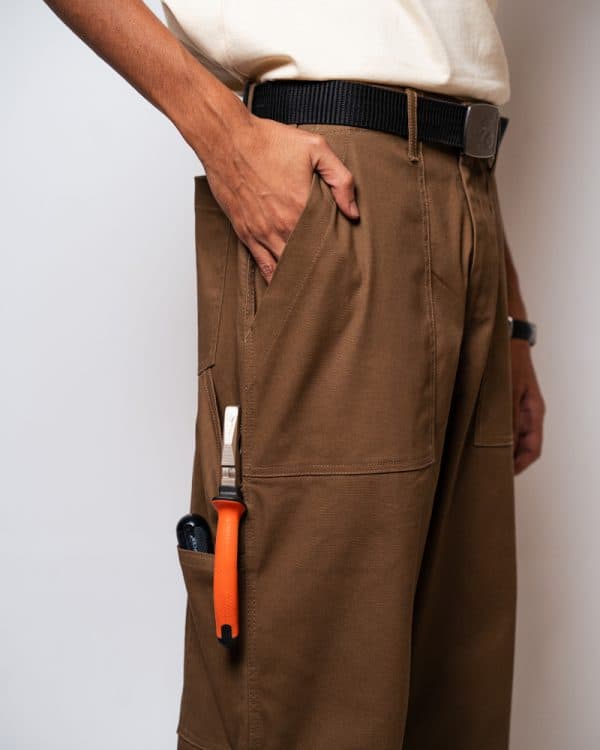 Men’s Straight Fit Carpenter Pants in Brown - Image 6
