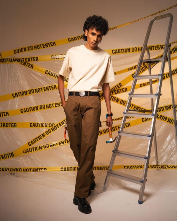 Men’s Straight Fit Carpenter Pants in Brown - Image 9