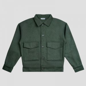Men's Thick Boxy Jacket in Deep Green