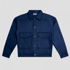 Men's Thick Boxy Jacket in Navy Blue