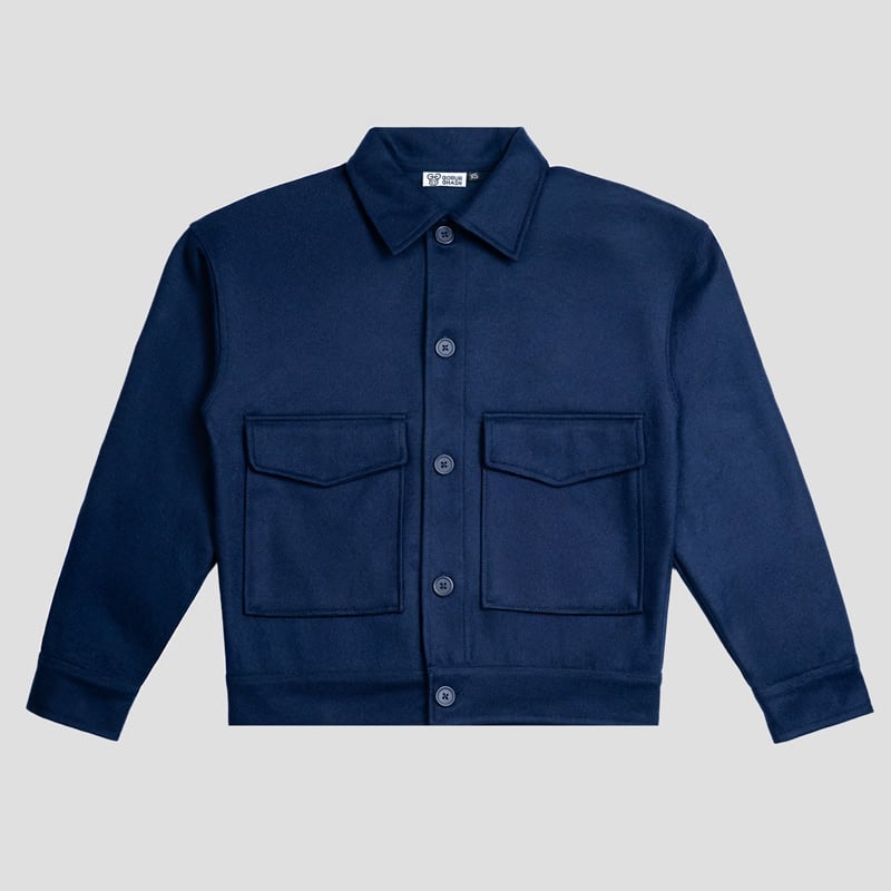 Men's Thick Boxy Jacket in Navy Blue