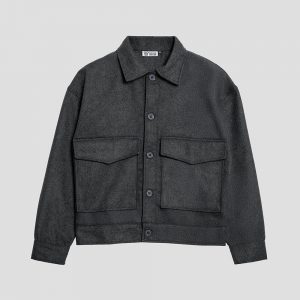 Women's Thick Boxy Jacket in Charcoal Grey