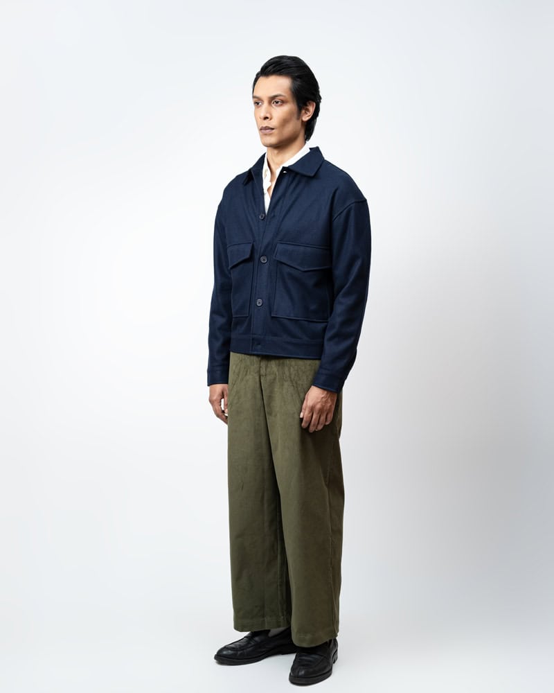 Boxy Jacket in Navy Blue - Image 6