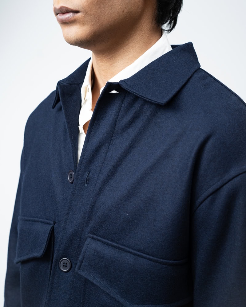 Boxy Jacket in Navy Blue - Image 12