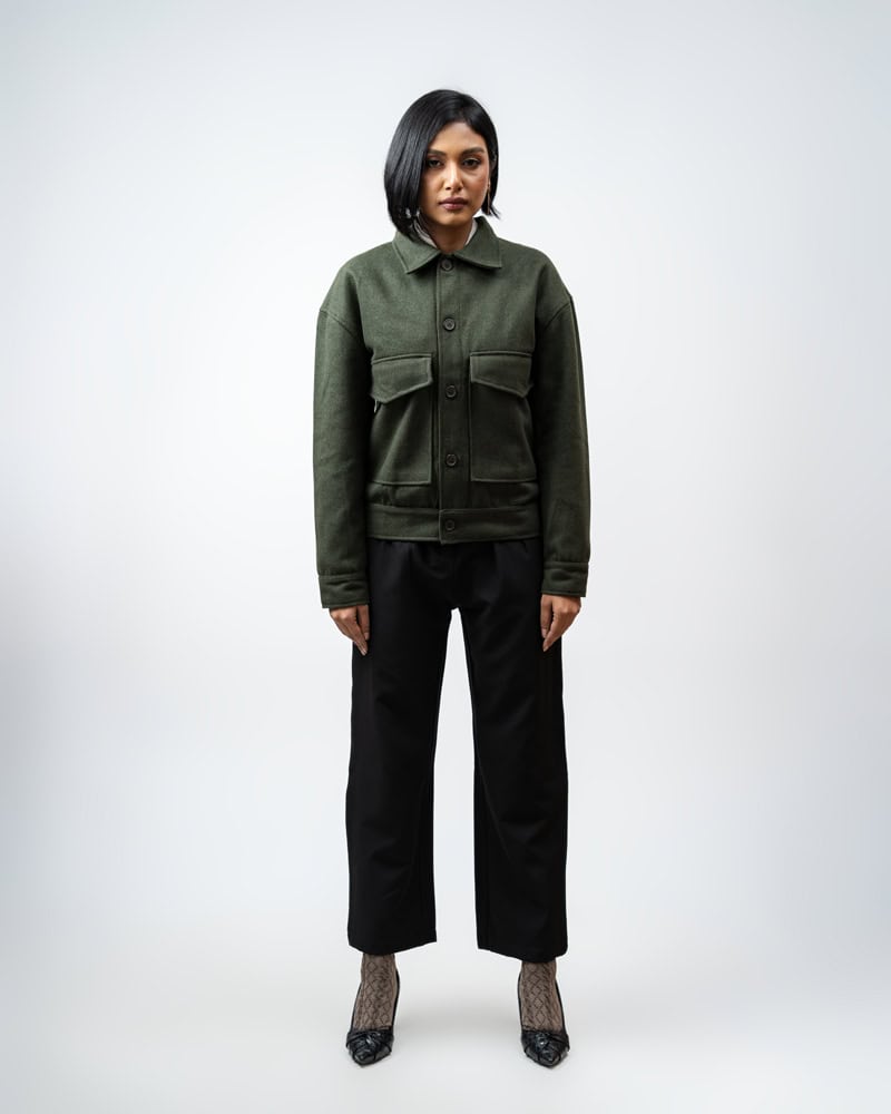 Boxy Jacket in Deep Green - Image 5