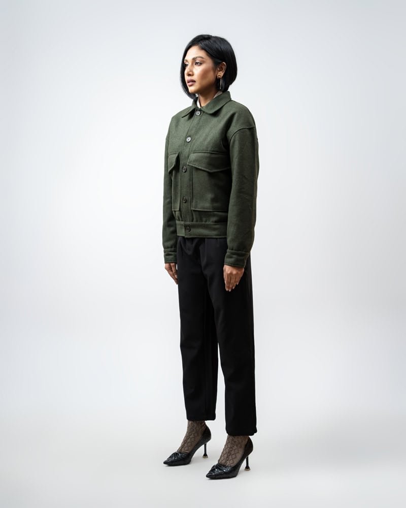 Boxy Jacket in Deep Green - Image 7