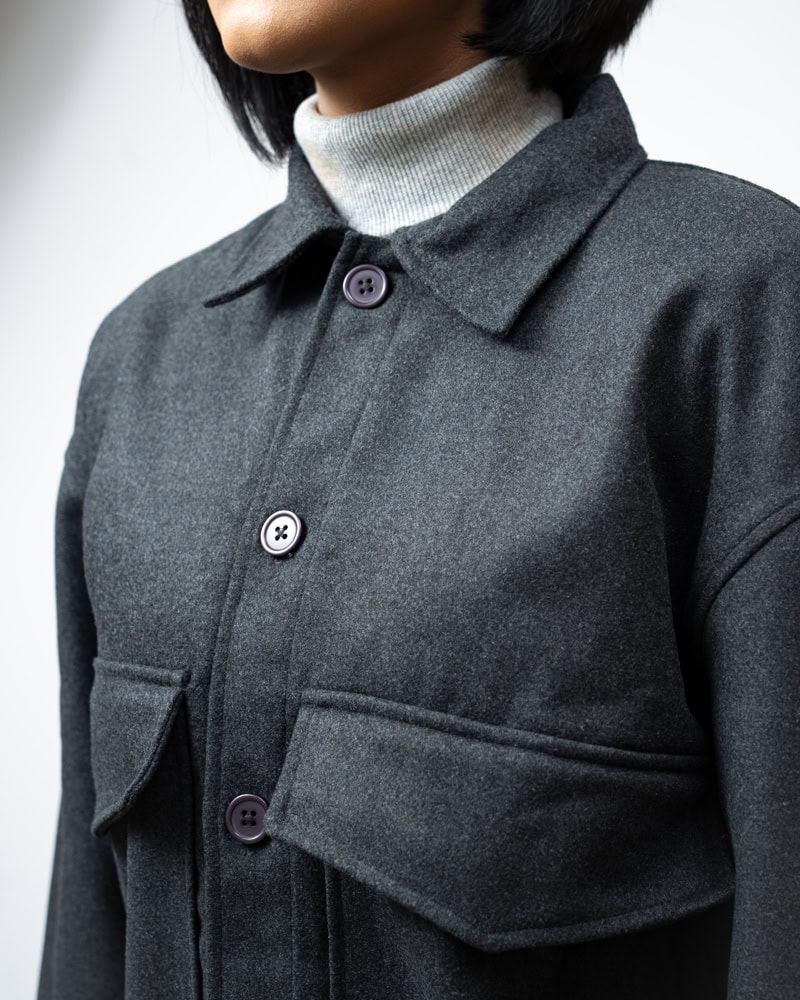 Boxy Jacket in Charcoal Grey - Image 13