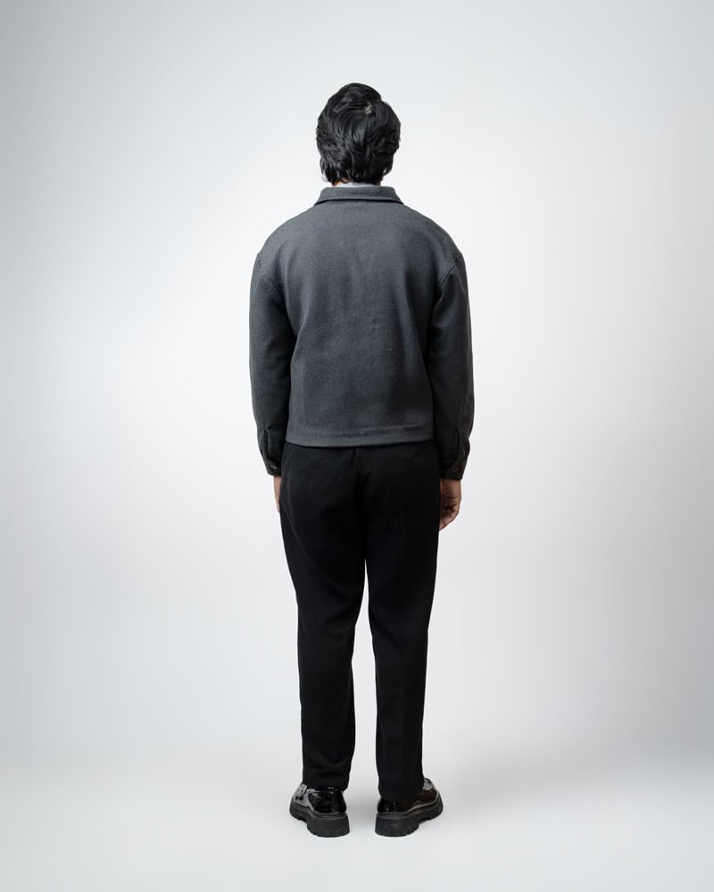 Boxy Jacket in Charcoal Grey - Image 8