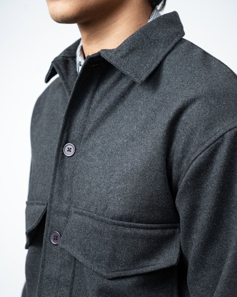 Boxy Jacket in Charcoal Grey - Image 12