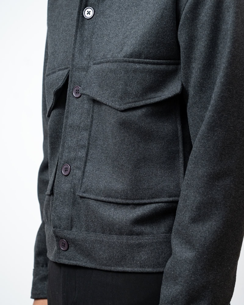 Boxy Jacket in Charcoal Grey - Image 14