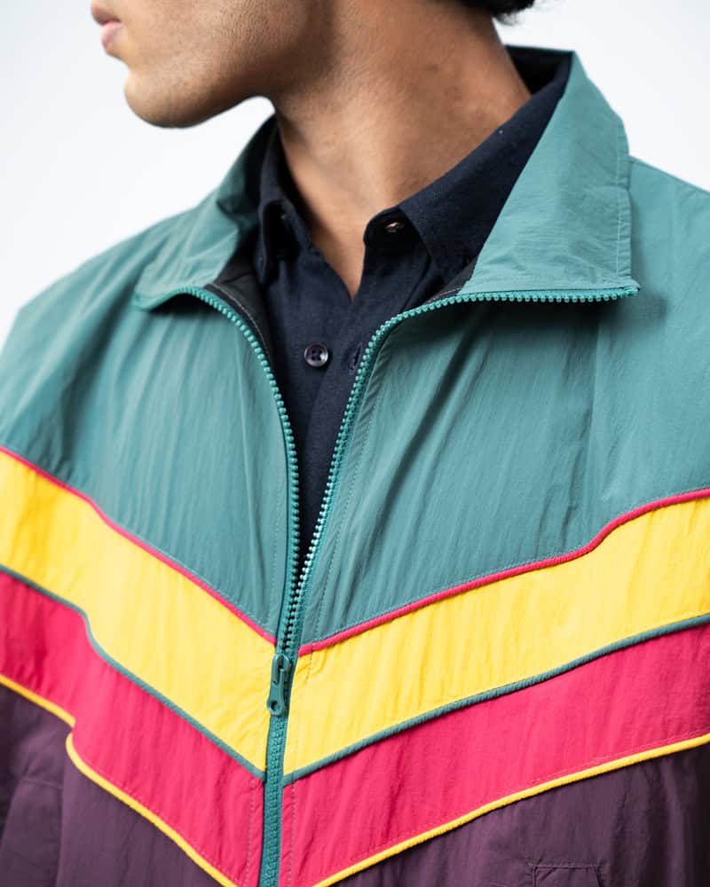 Retro Sports Jacket in Green & Purple - Image 12