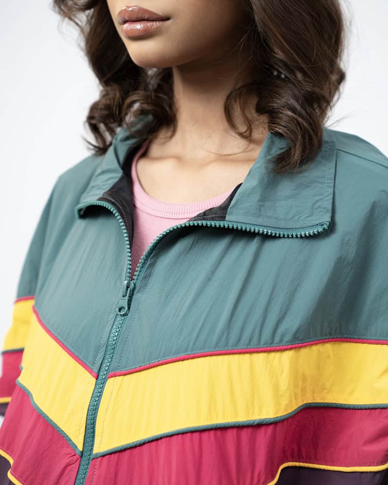 Retro Sports Jacket in Green & Purple - Image 13