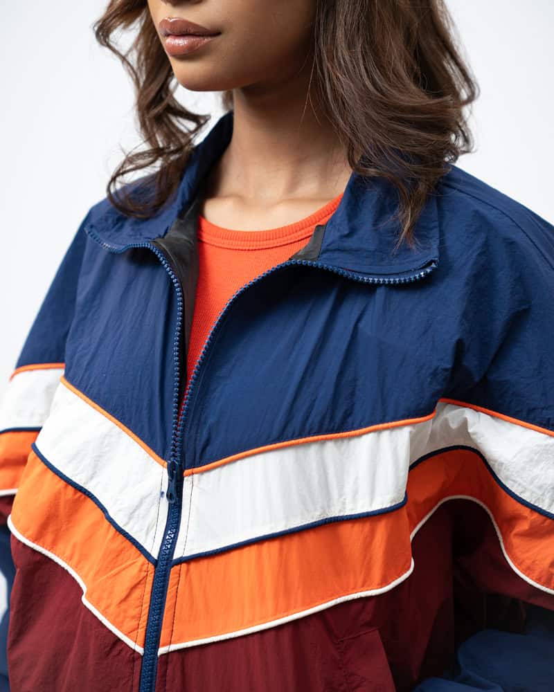 Retro Sports Jacket in Navy Blue & Maroon - Image 13