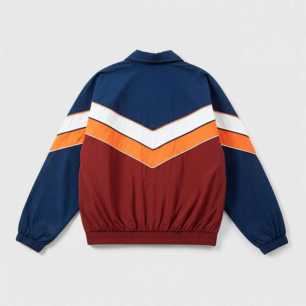 Retro Sports Jacket in Navy Blue & Maroon - Image 2