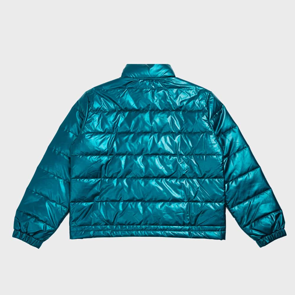 Cropped Puffer Jacket in Deep Green - Image 2