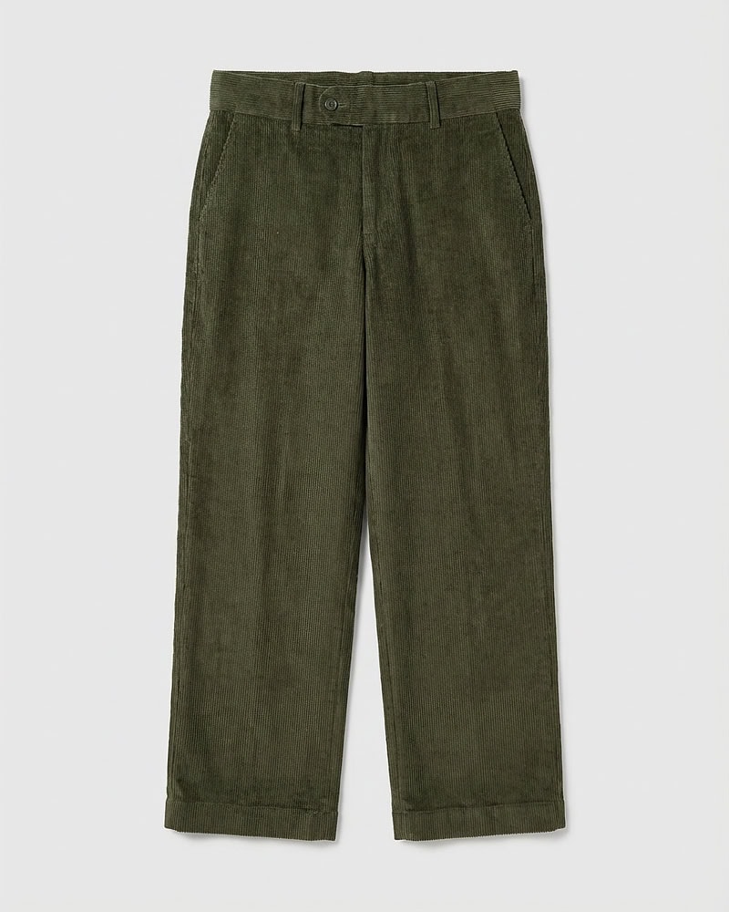 Men's Baggy Cord Pants in Green