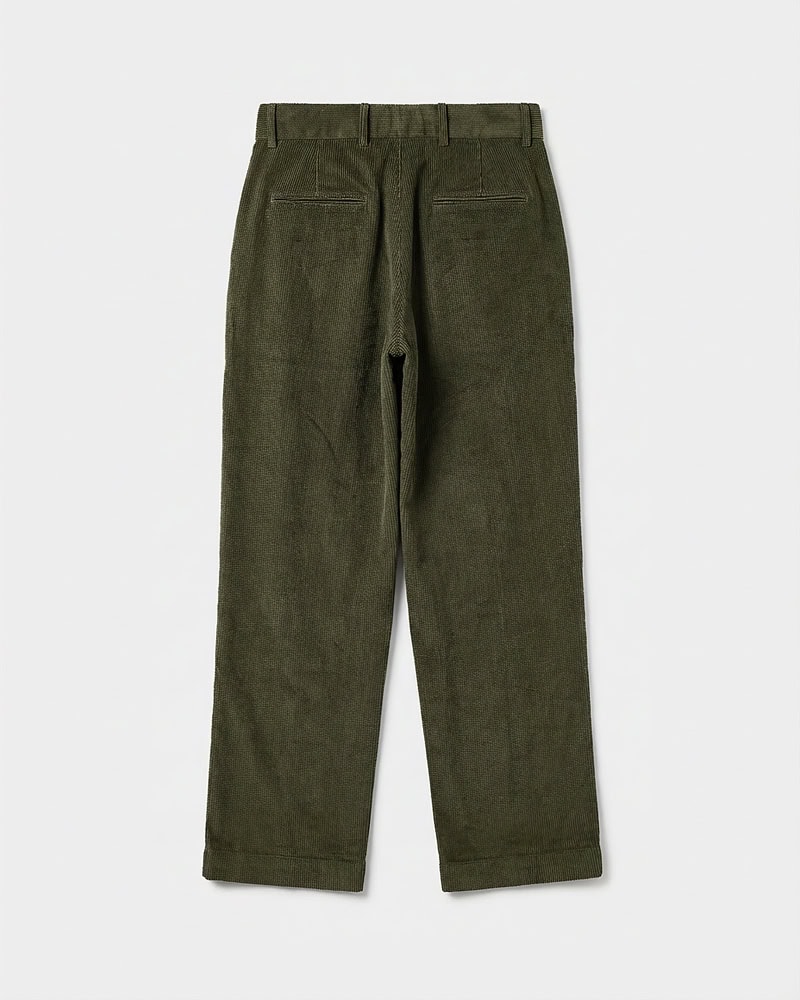 Men's Baggy Cord Pants in Green - Image 2