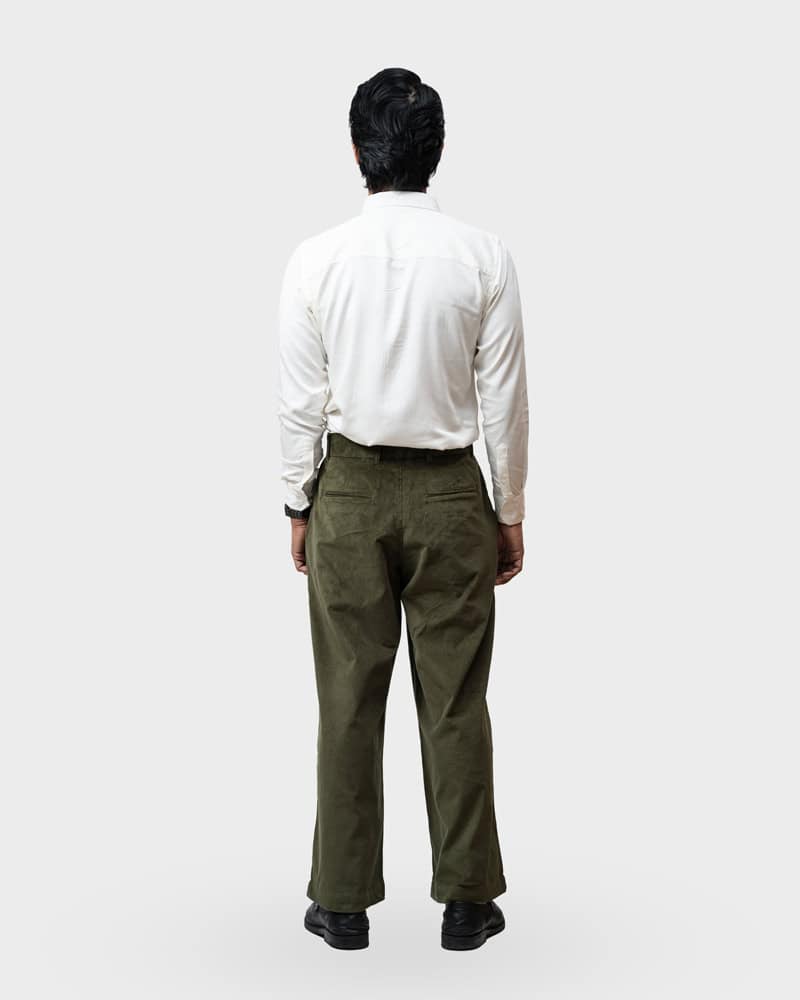 Men's Baggy Cord Pants in Green - Image 5