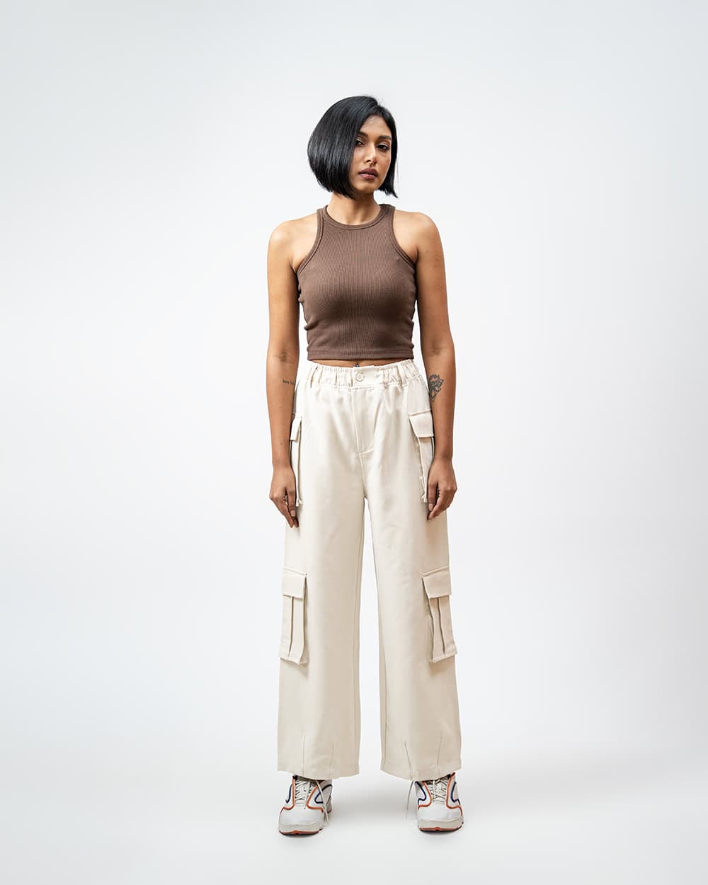 Utility Cargo Pants in Off White - Image 5